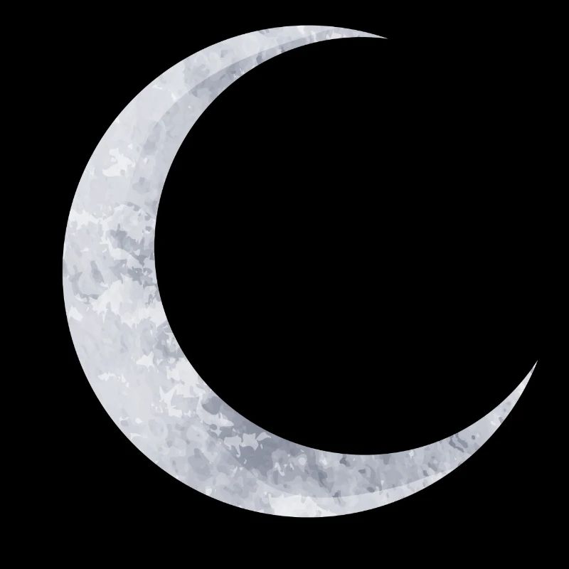 délicate lune d’argent chatoyante
