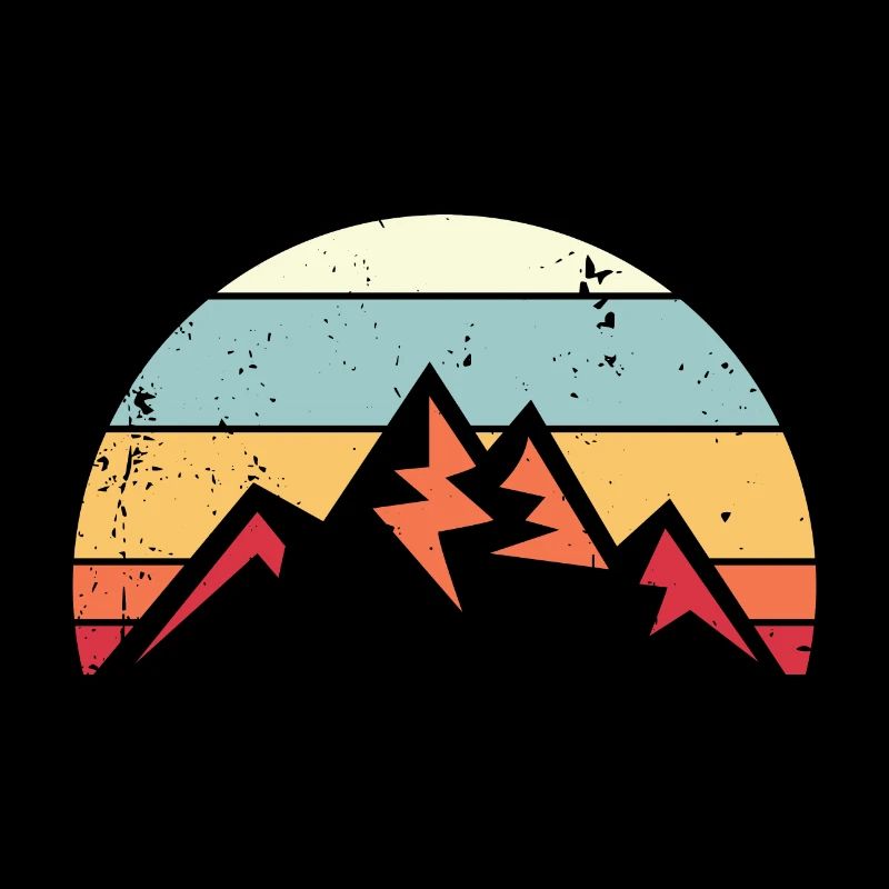 Hiking mountain Sunset Retro Hike Vintage