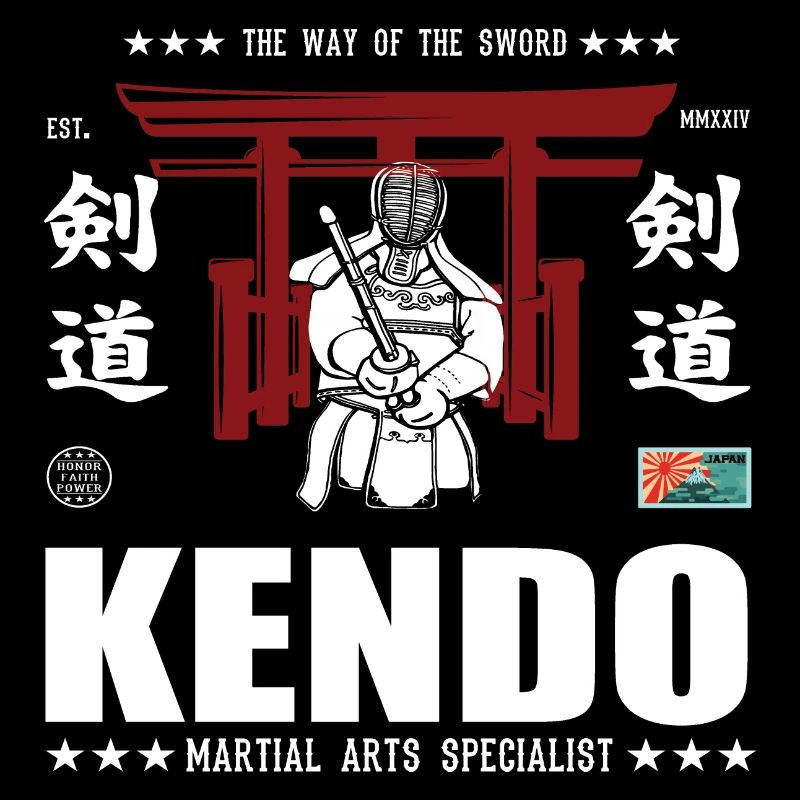 Conception d’arts martiaux kendo cool avec kanji