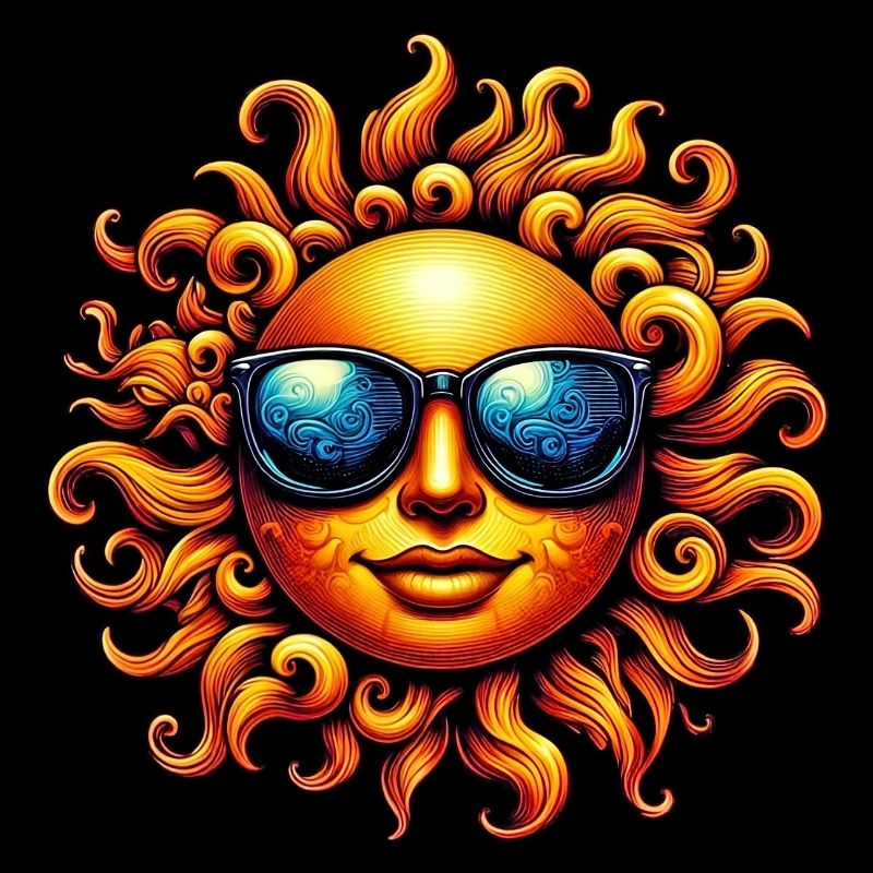 Soleil avec lunettes de soleil