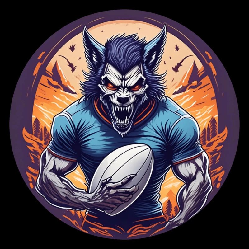 Gruseliges Halloween-partykostüm Werwolf Rugby