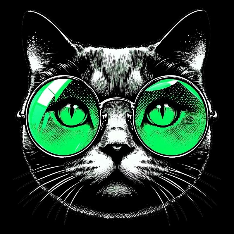 Kater mit Brille