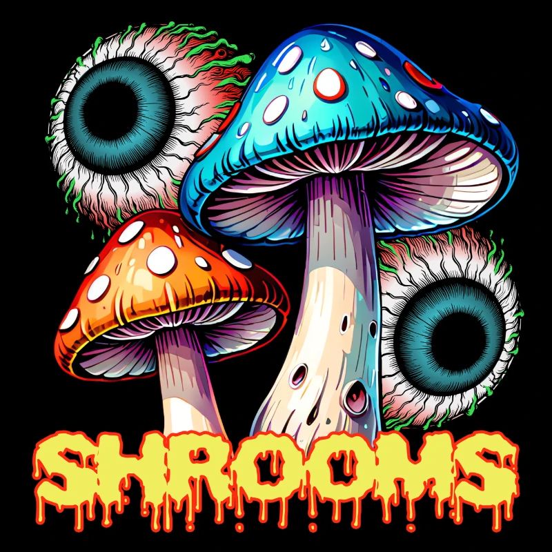 Psychedelic Mushrooms Eye Illusion Art