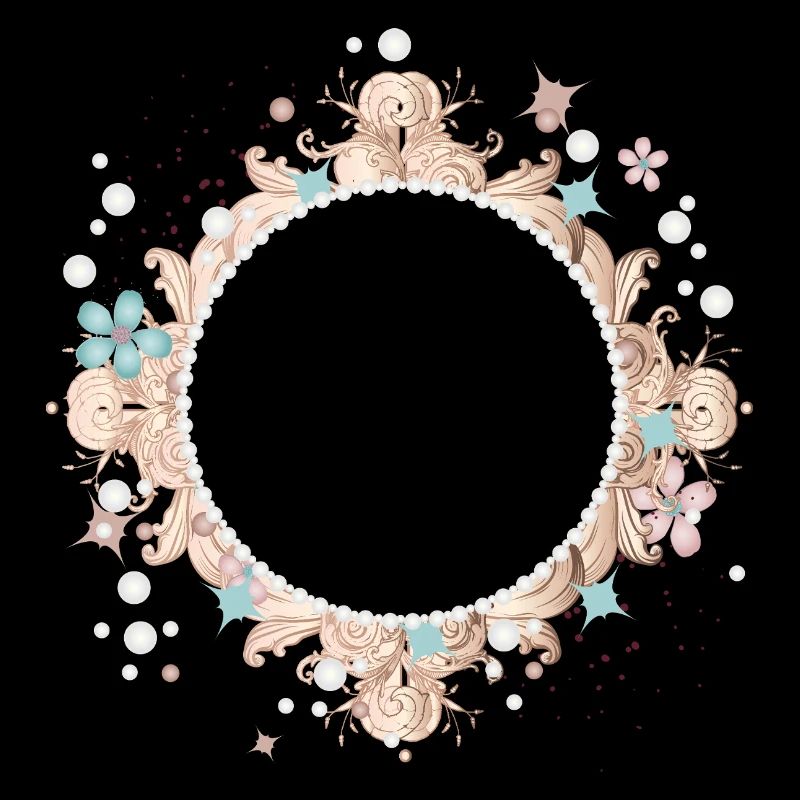 Round frame with baroque ornaments