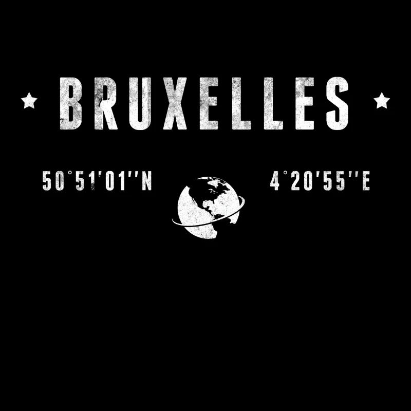 Bruxelles Coordonnées Géographiques Stylisées