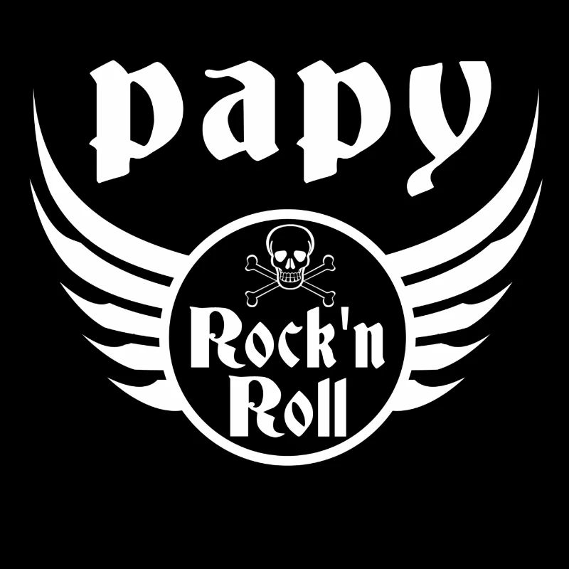 Papy Rock'n Roll Skull Ailes Vintage