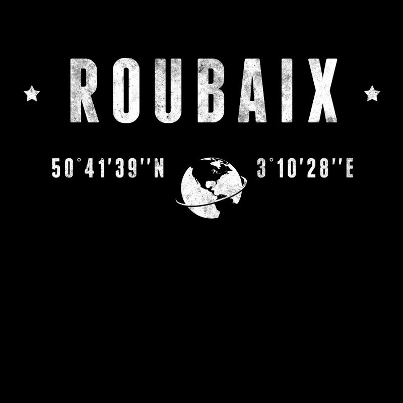 Roubaix Coordonnées Géographiques Stylisées