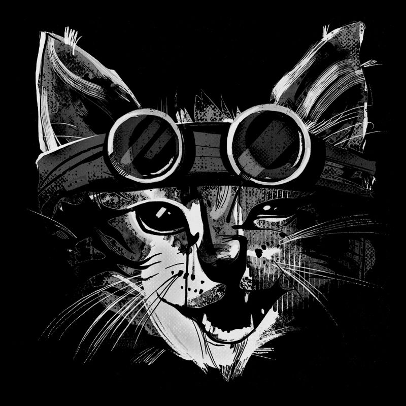 Coole Katze in Weiß