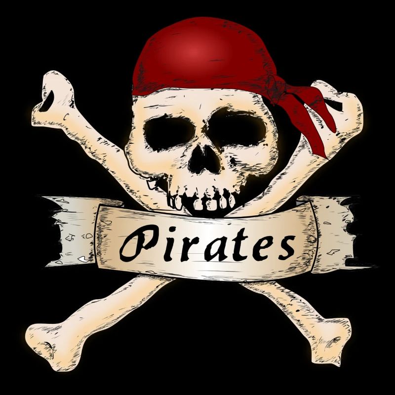 Pirate head with cap and bones