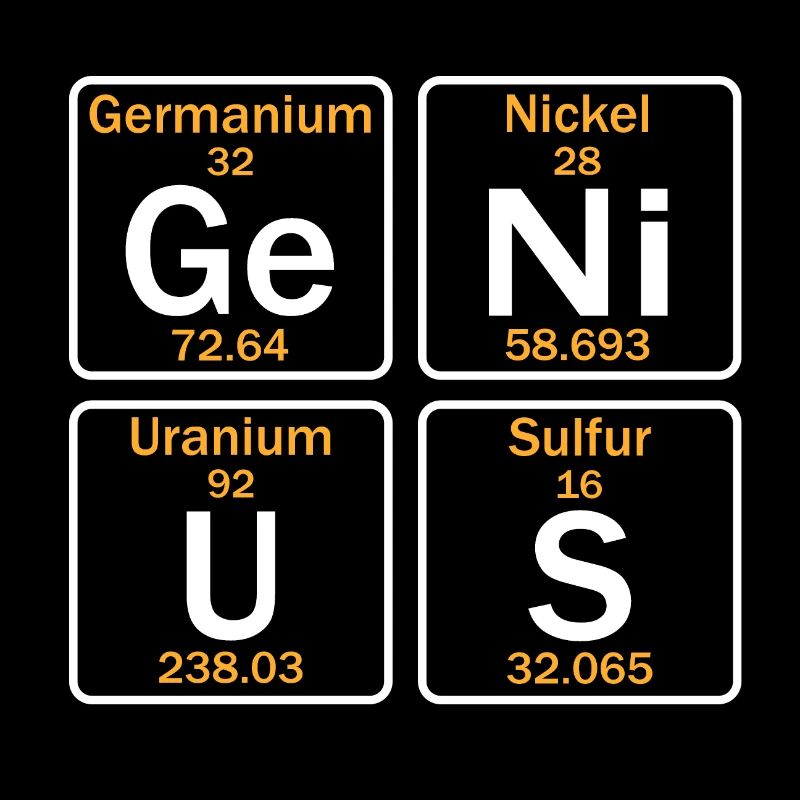 GENIUS ELEMENTS PERIOD SYSTEM! Chemistry gift idea