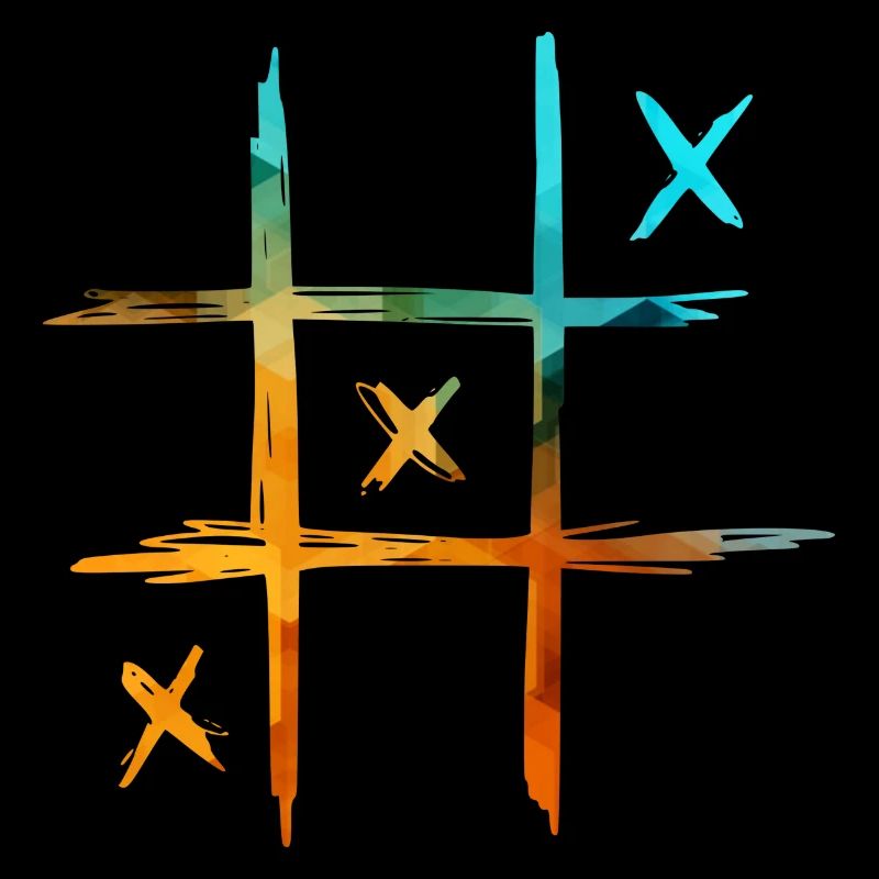 neon Tic Tac Toe farbig
