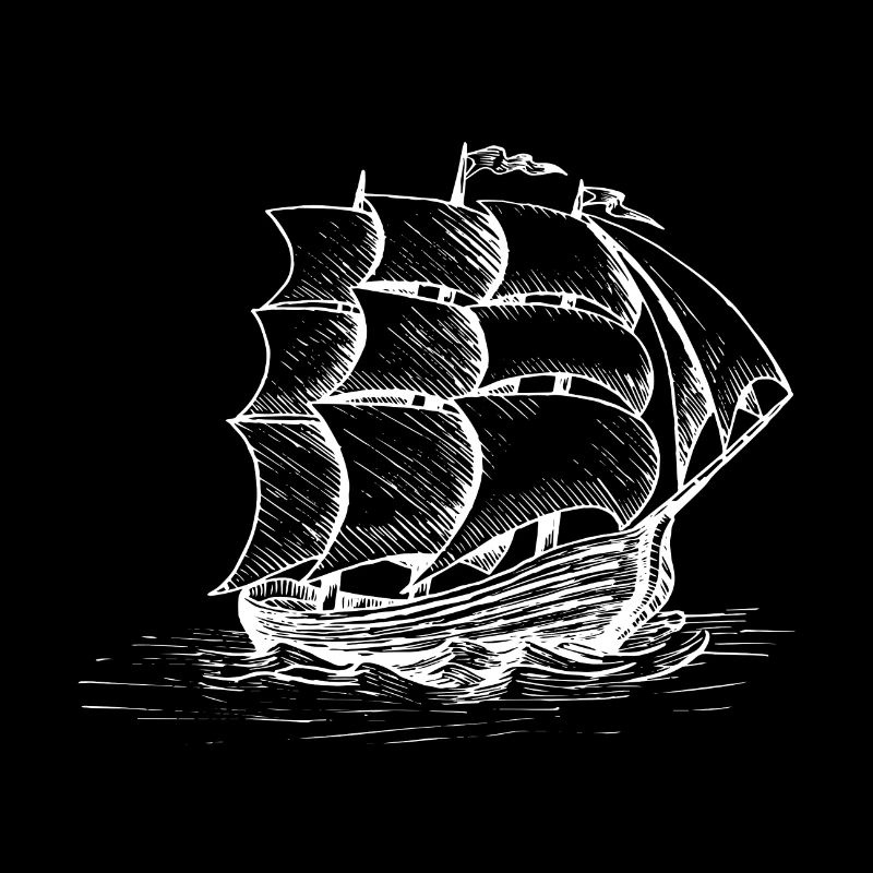 Sailing ship in white