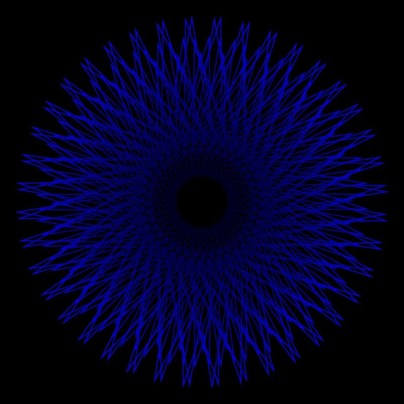 Blue radial star pattern