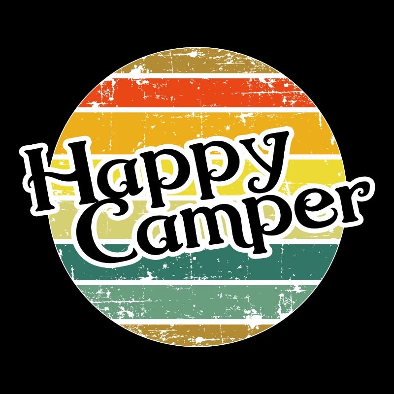 Happy Camper / Retro Vintage Wohnmobil Camping