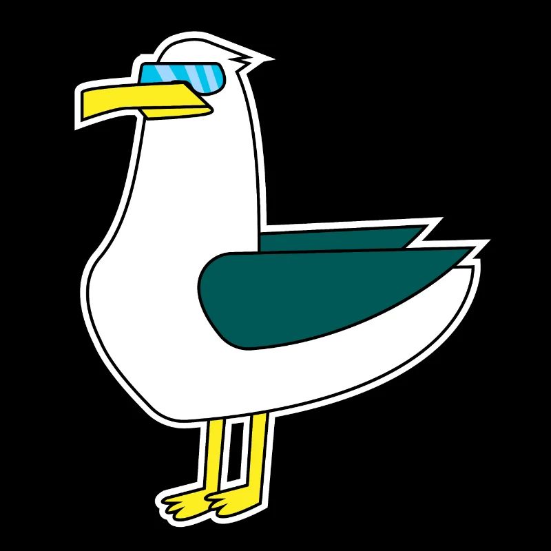 Coole Möwe mit Sonnenbrille