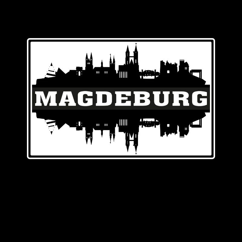 Magdeburg Germany Travel Souvenir Skyline Silhouet