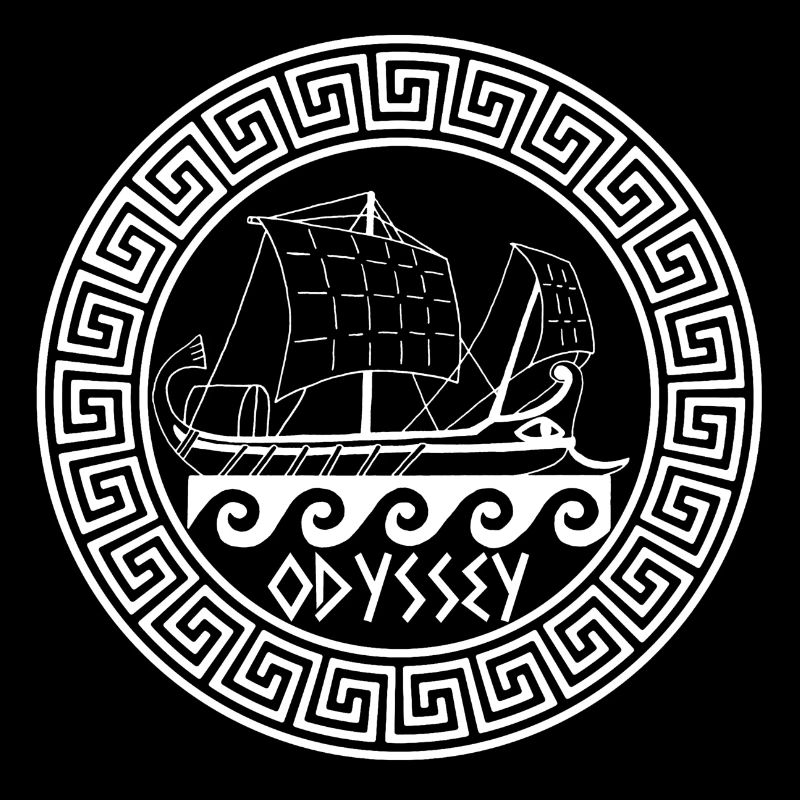 Symbol eines weißen griechischen Bootes