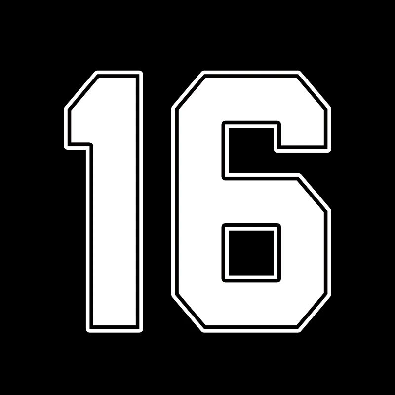 16 ans numéro maillot 16