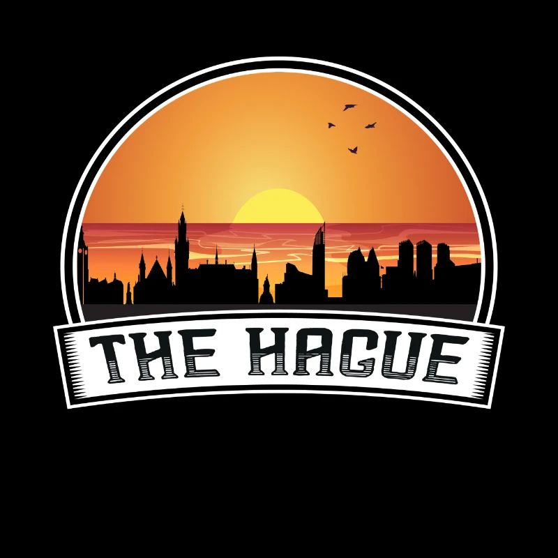La Haye Pays-Bas Skyline Vintage Sunset Trave