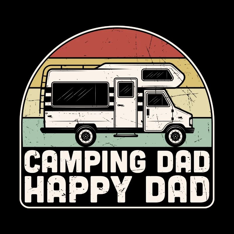 Camping Dad Happy Dad Retro Vintage
