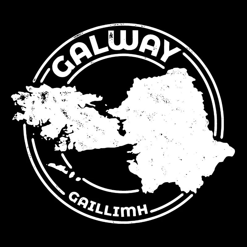 Comté de Galway en Irlande | Timbre de contour de carte