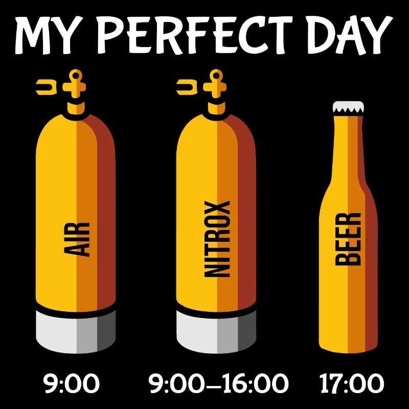 Mein perfekter Tag Luft Nitrox Bier Tauchen