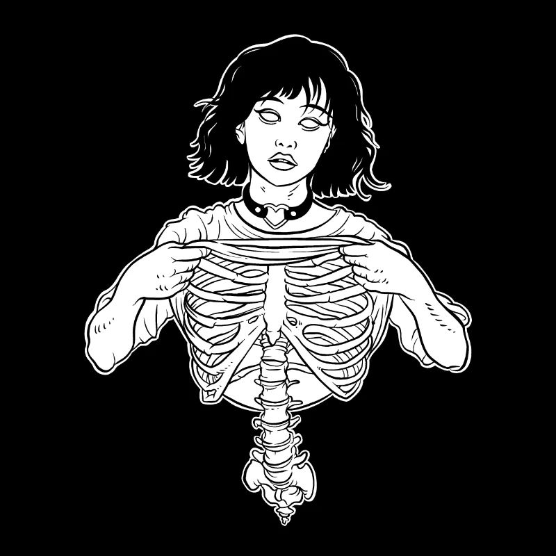 Skeleton sexy flash tattoo art style