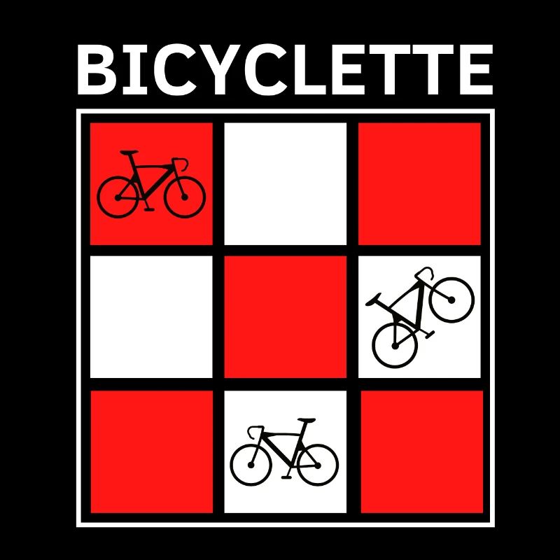 VÉLO CARRÉS ROUGE BLANC