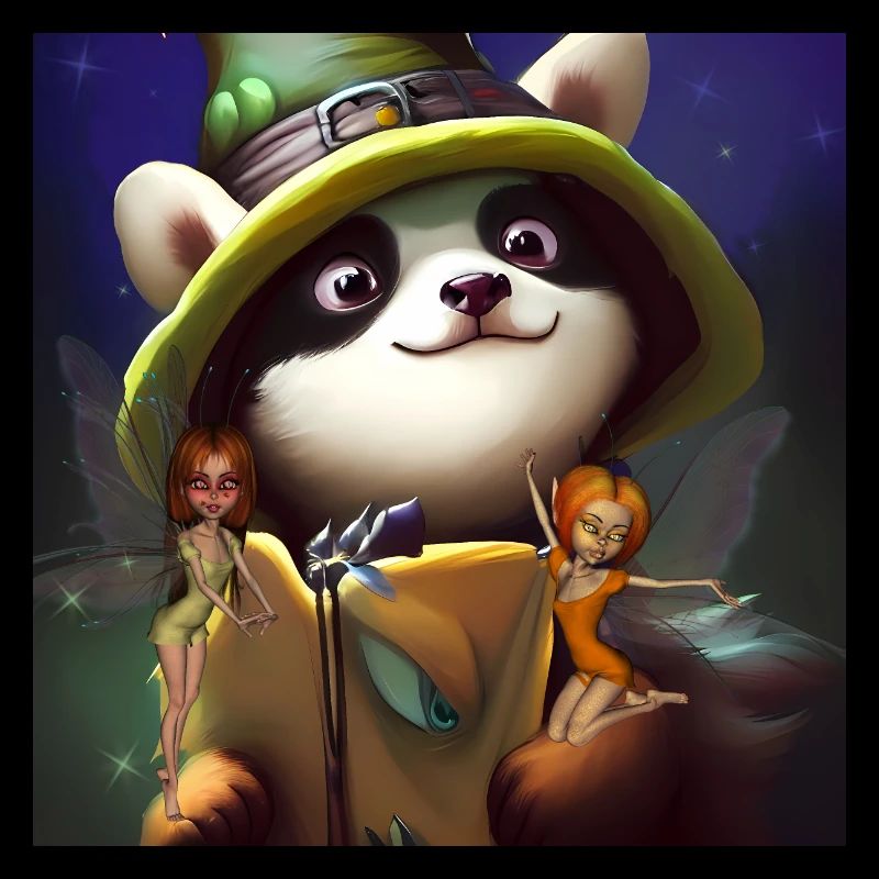 Süßer Panda mit kleinen Feen