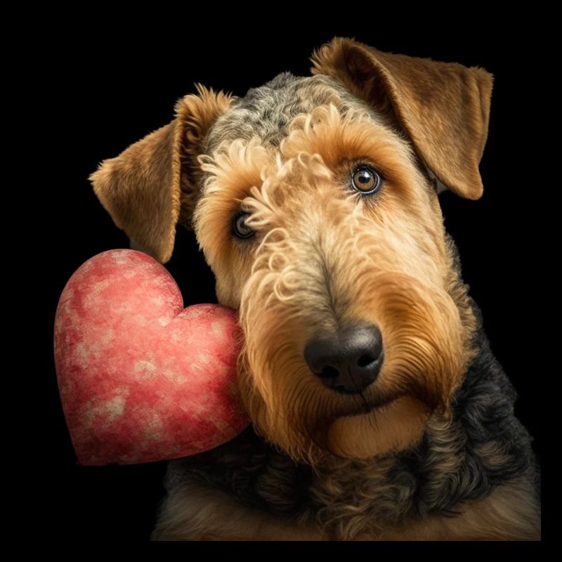 Airedale Terrier Saint-Valentin