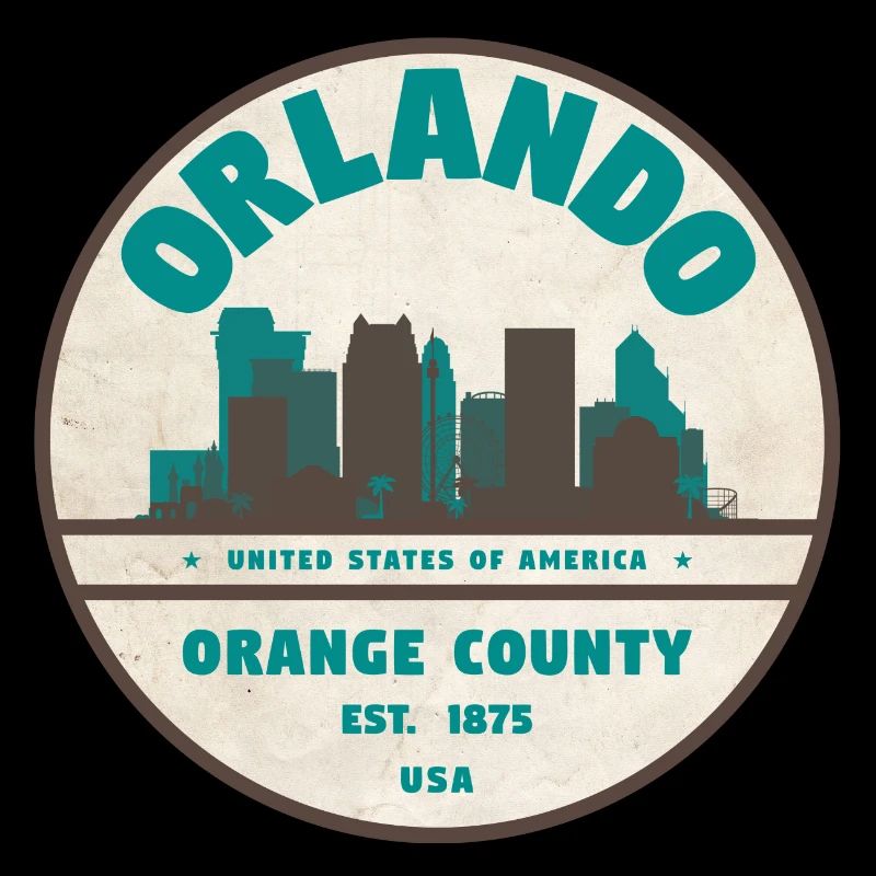 Orlando Skyline Vintage Schild