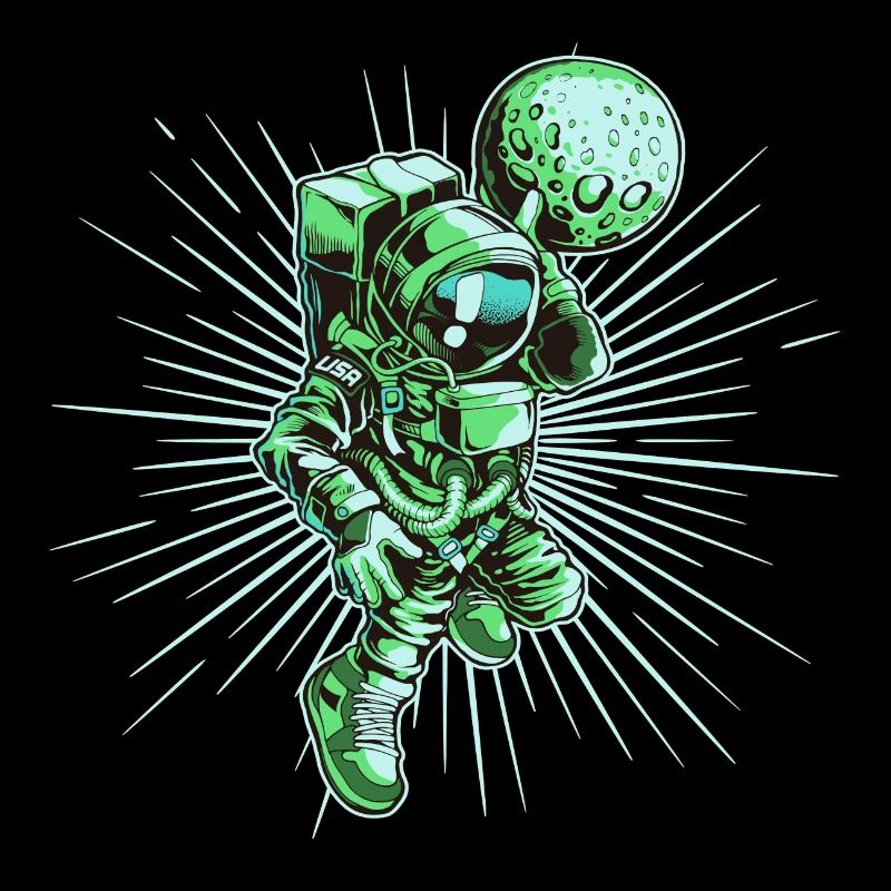 Astronaute Basketball Moon