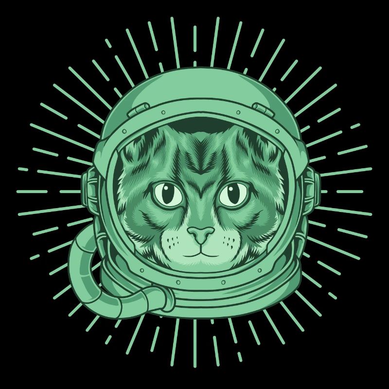Cat Space Green