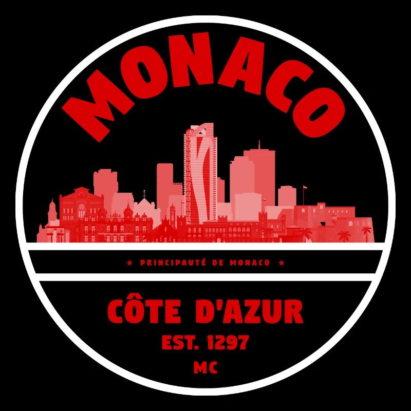 Monaco Côte d'Azur Skyline Badge