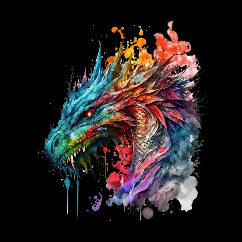 Aquarell Drache