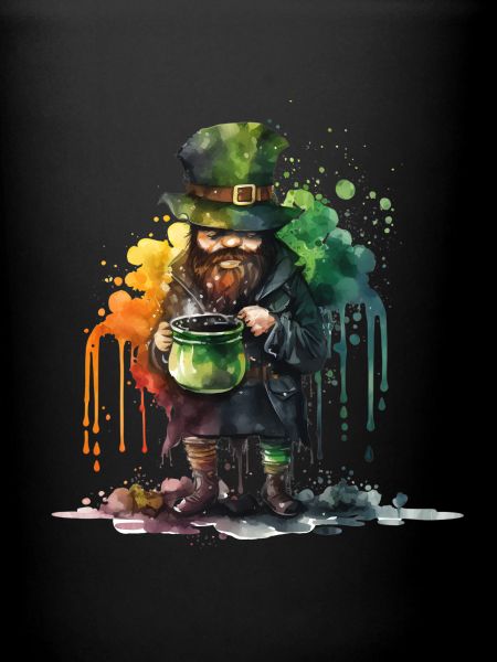 Leprechaun avec pot et aquarelles