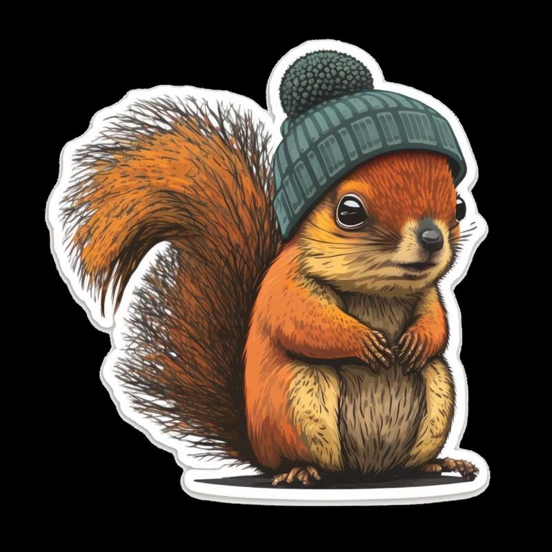 Eichhörnchen mit Beanie