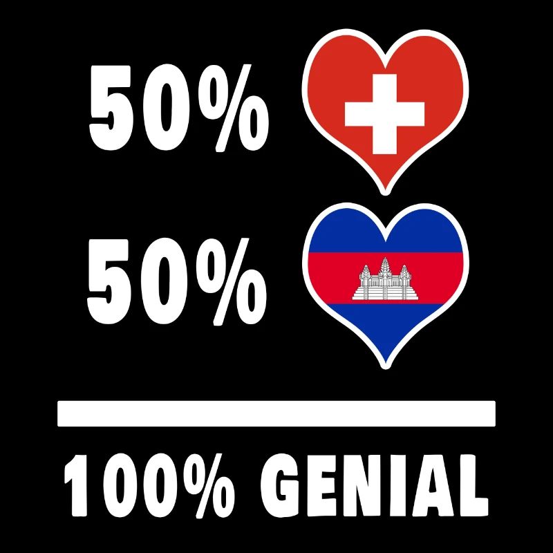 Cambodge et Suisse 100% Awesome Flag