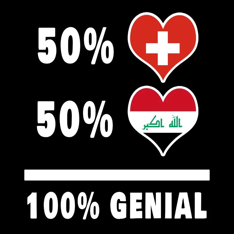 Irak und Schweiz 100% Genial Flagge
