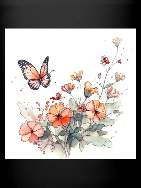 Affiche - Pré d’été avec papillon