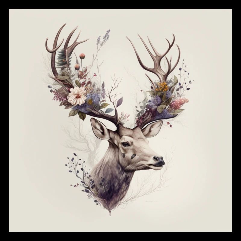 Blumengeweih Hirsch