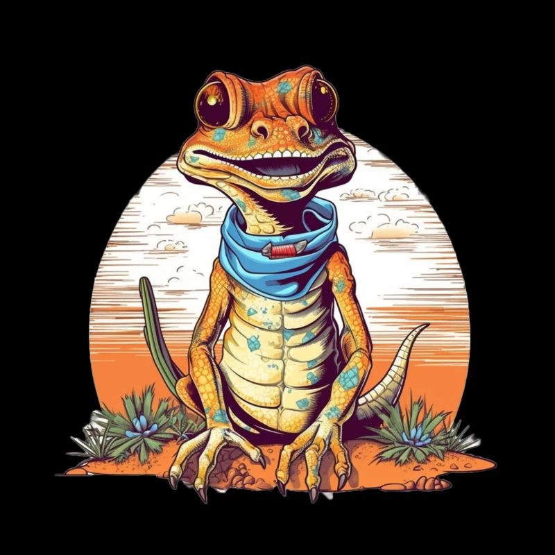 Mythical Creature Gecko with Necker Scarf