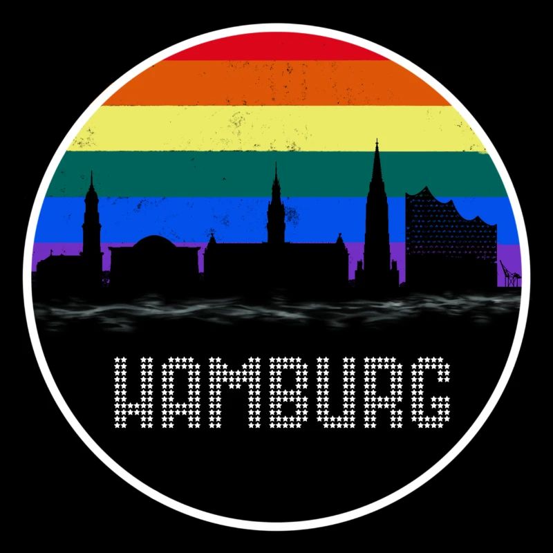 Hamburg Skyline Regenbogen