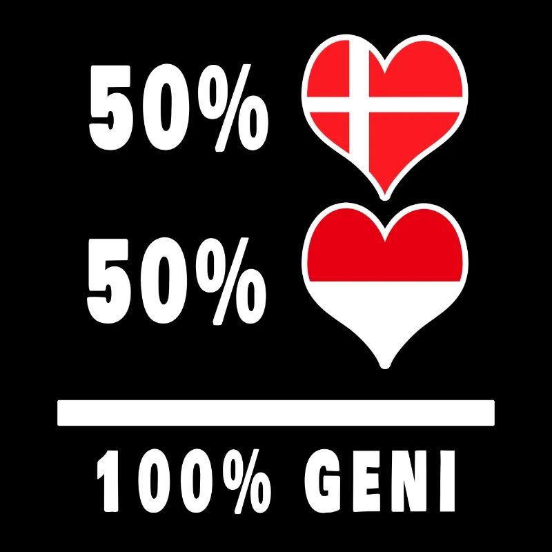 Drapeau 100% génie de l’Indonésie et du Danemark