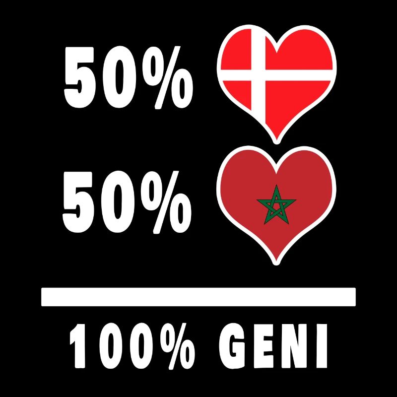 Drapeau 100% génie du Maroc et du Danemark