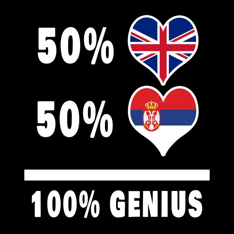 Serbie et Grande-Bretagne 100% Genius Flag