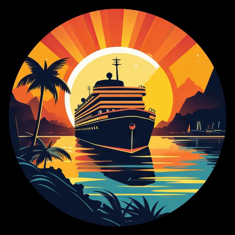 Bateau de croisière Coucher de soleil