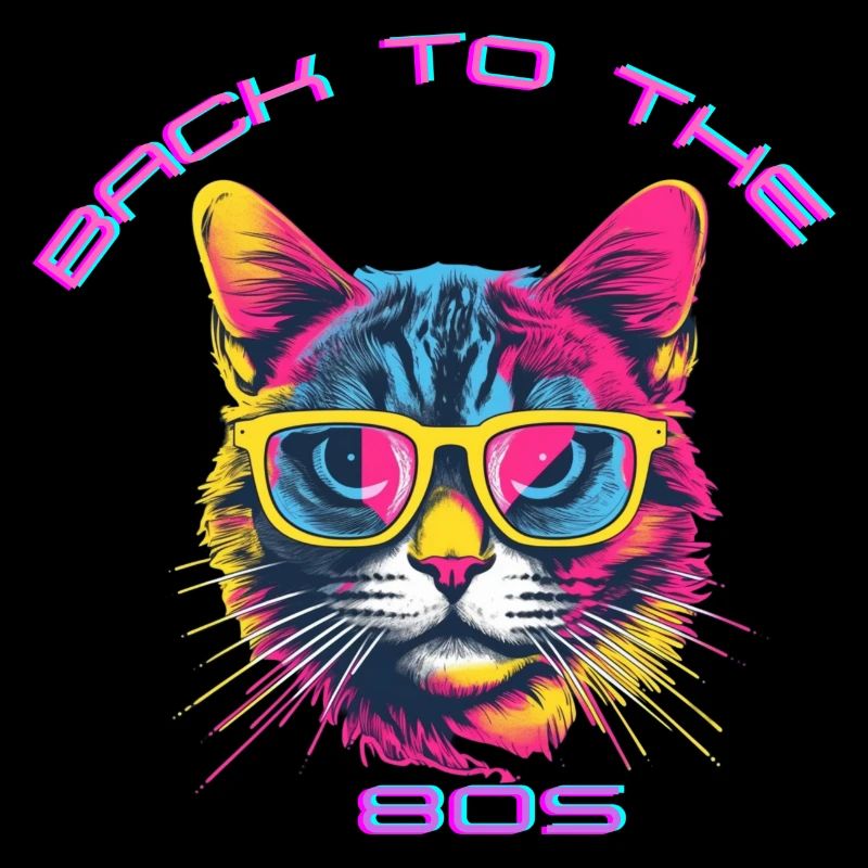 Retro Katzen-Design mit Sonnenbrille