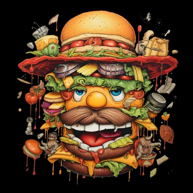 Wilde Burgerkarikatur Gesicht