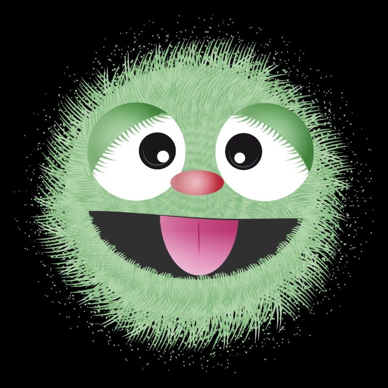 visage de monstre drôle vert menthe câlin